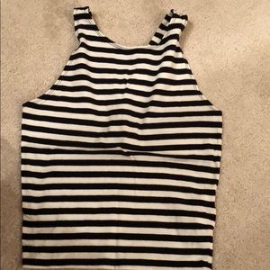 Abercrombie striped slight crop